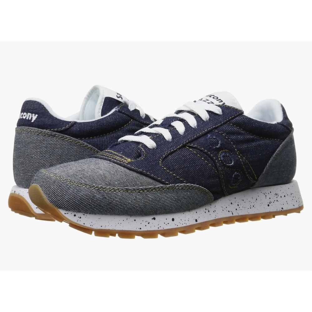 Saucony Jazz Low Pro Denim Blue Speckled Midsole Sneakers W-10 M-8.5